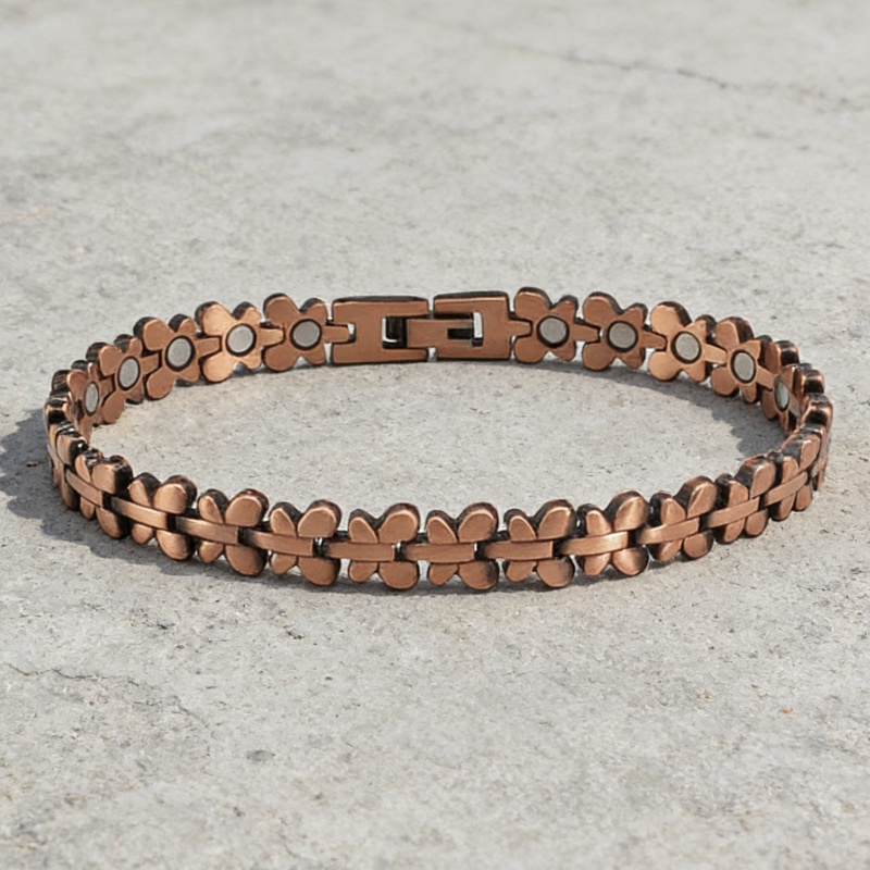 関節炎用純銅磁気療法ブレスレット ヴィンテージバタフライチェ - Health Wellness Bracelet のレビューと価格